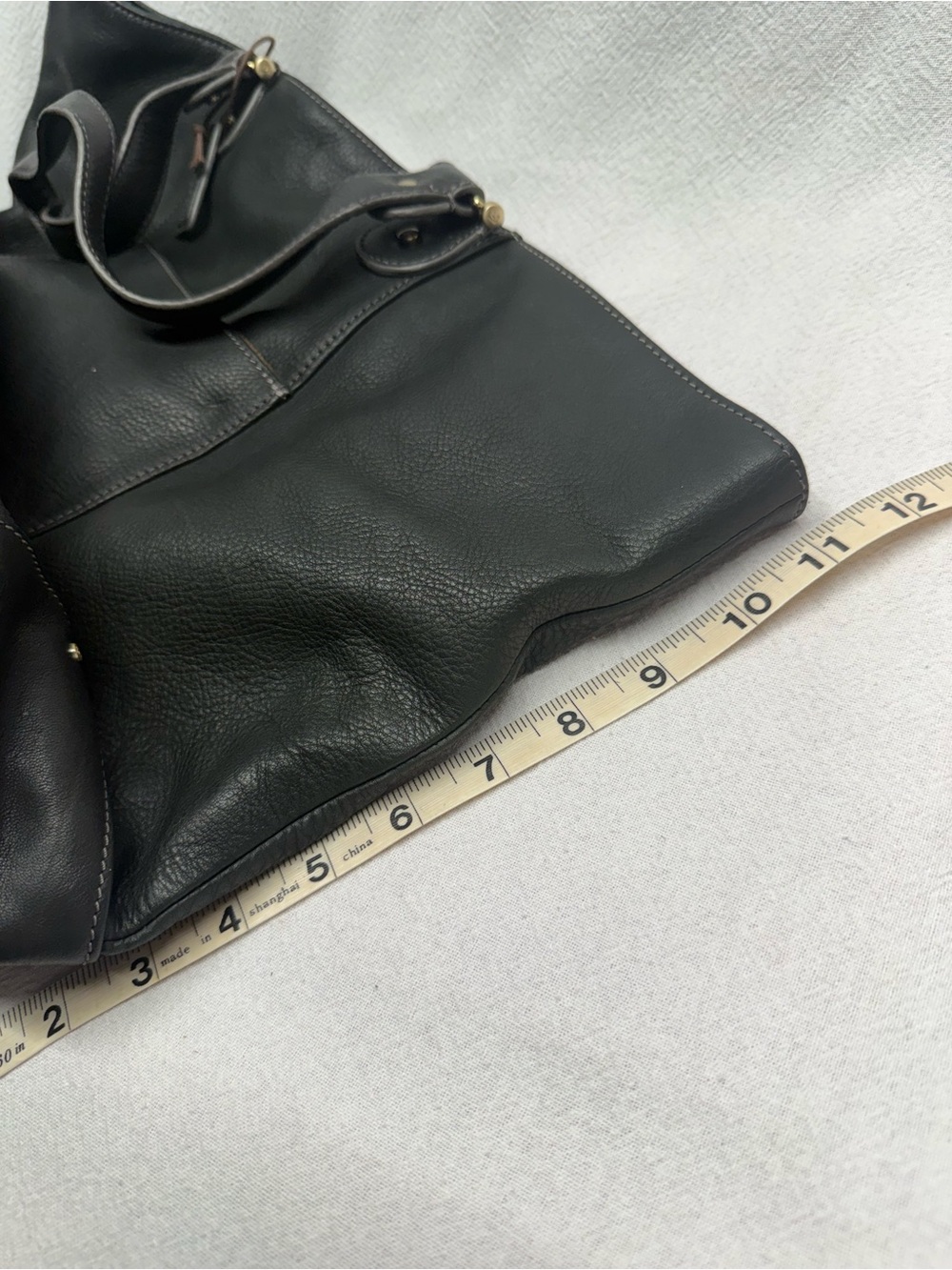Timeless Black Leather Tote Hobo Bag Satchel Purse Classic Faux Suede Lining Mod - Picture 7 of 9